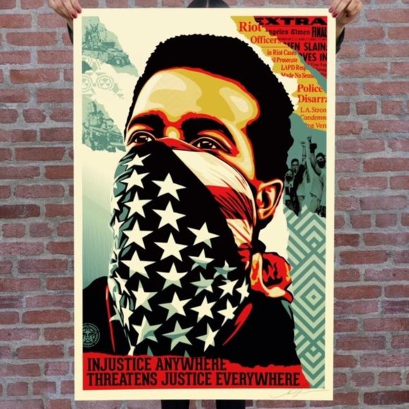 SHEPARD FAIREY - AMERICAN RAGE SIGNED OFFSET LITHOGRAPH - Picture 1 of 1